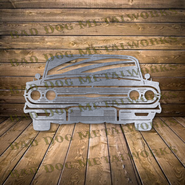 1960 Chevy Impala Front View - Dxf and Svg