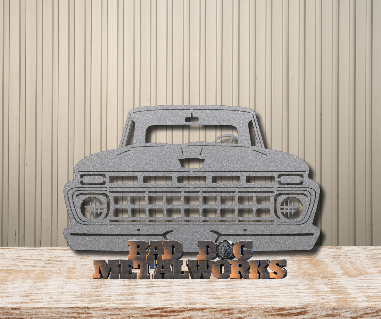 1965 Ford F100 Pickup Truck Metal Art