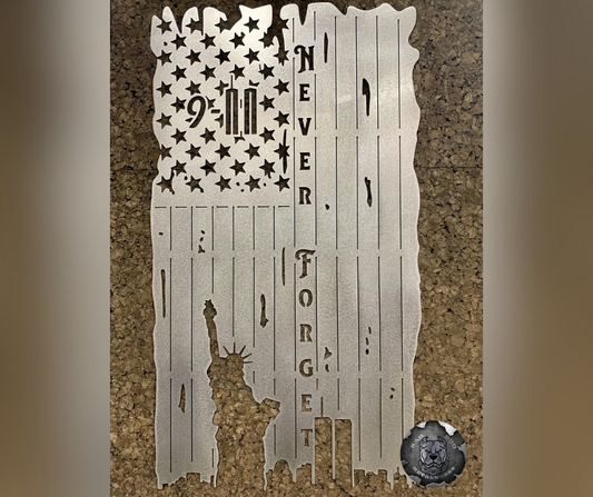 9/11 Never Forget Tattered American Flag