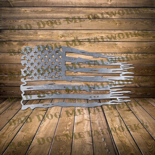 Wavy Tattered Flag - Dxf and Svg