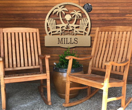 Beach Fire Pit Monogram