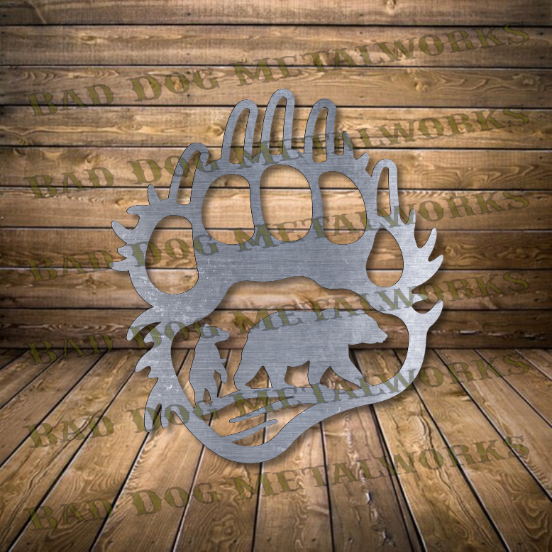 Bear Paw Scene - Dxf and Svg