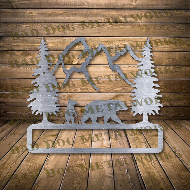 Bear Welcome Plaque - Dxf and Svg