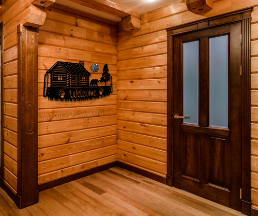 Bear Cabin Welcome Saw