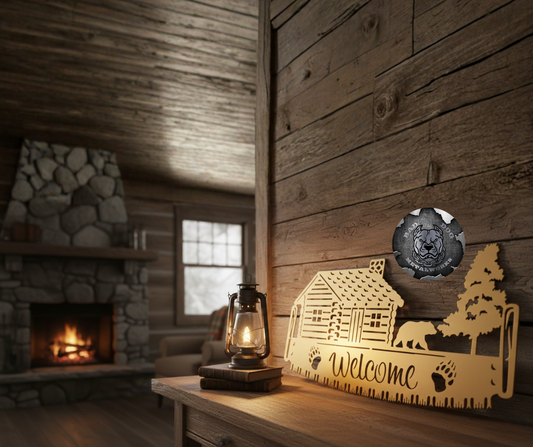 Bear Cabin Welcome Saw