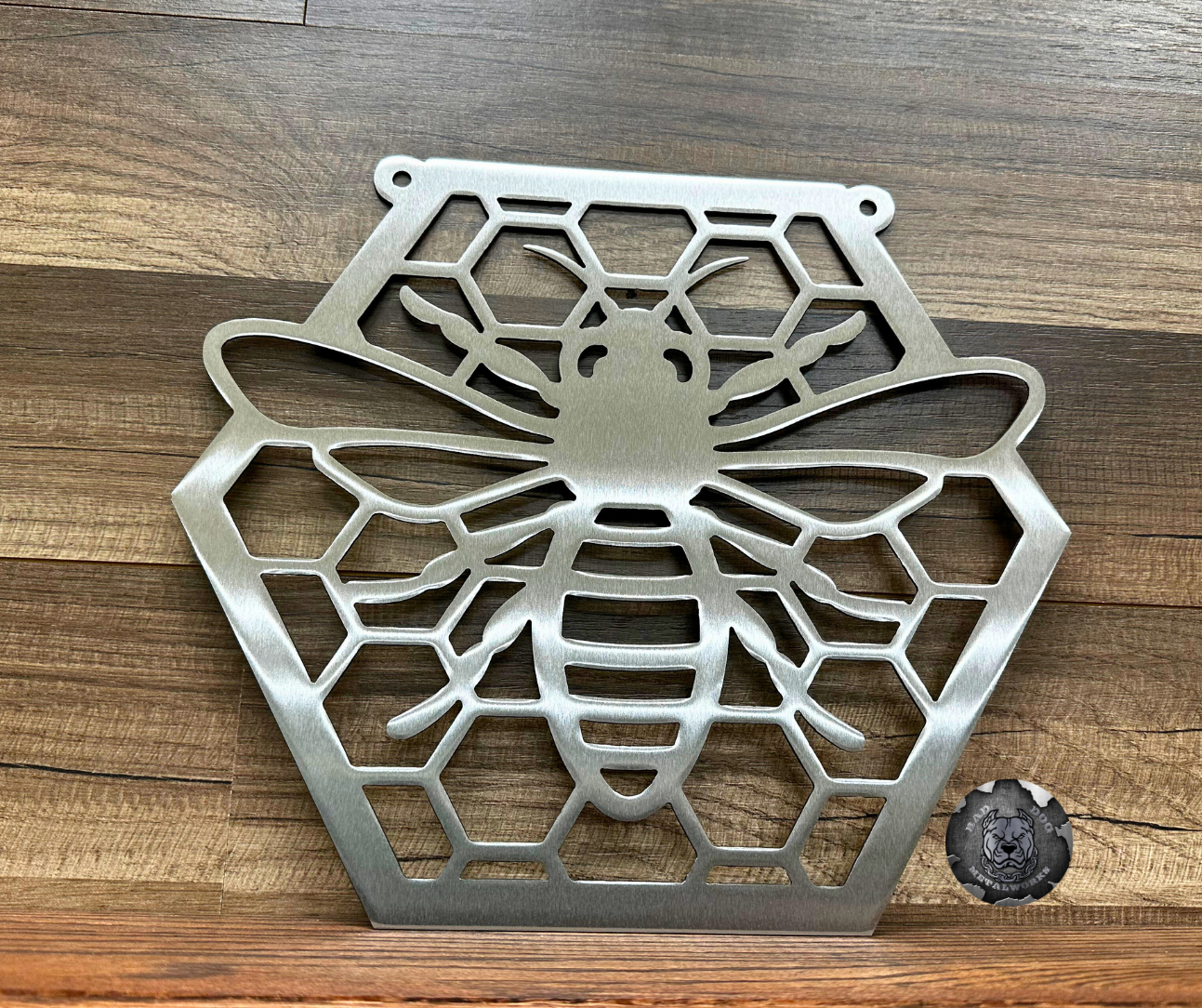 Honeycomb Bee Metal Garden Flag