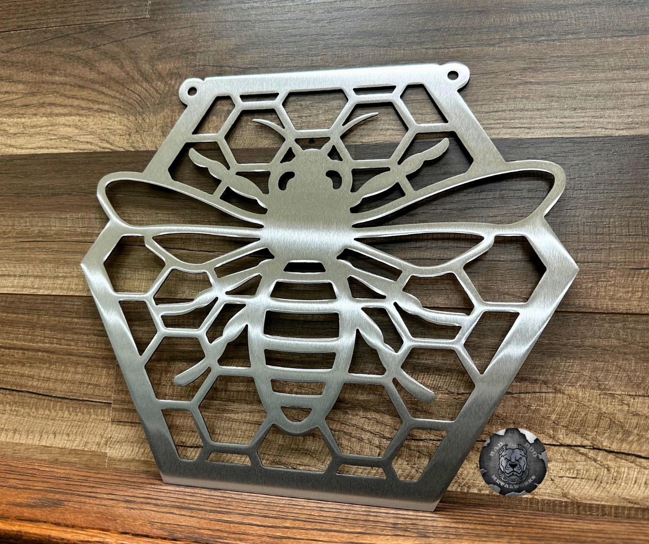 Honeycomb Bee Metal Garden Flag