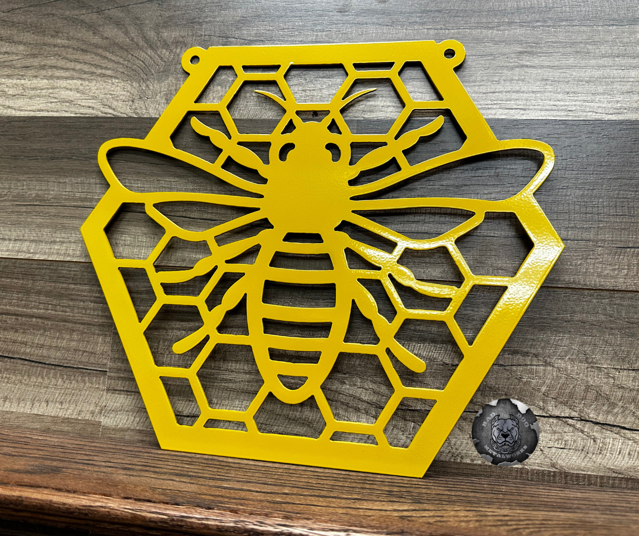 Honeycomb Bee Metal Garden Flag