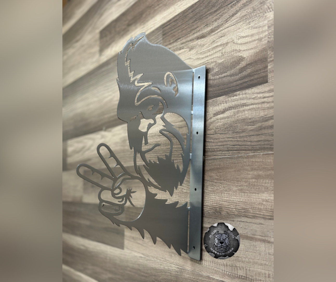 Peeking Bigfoot Peace Sign