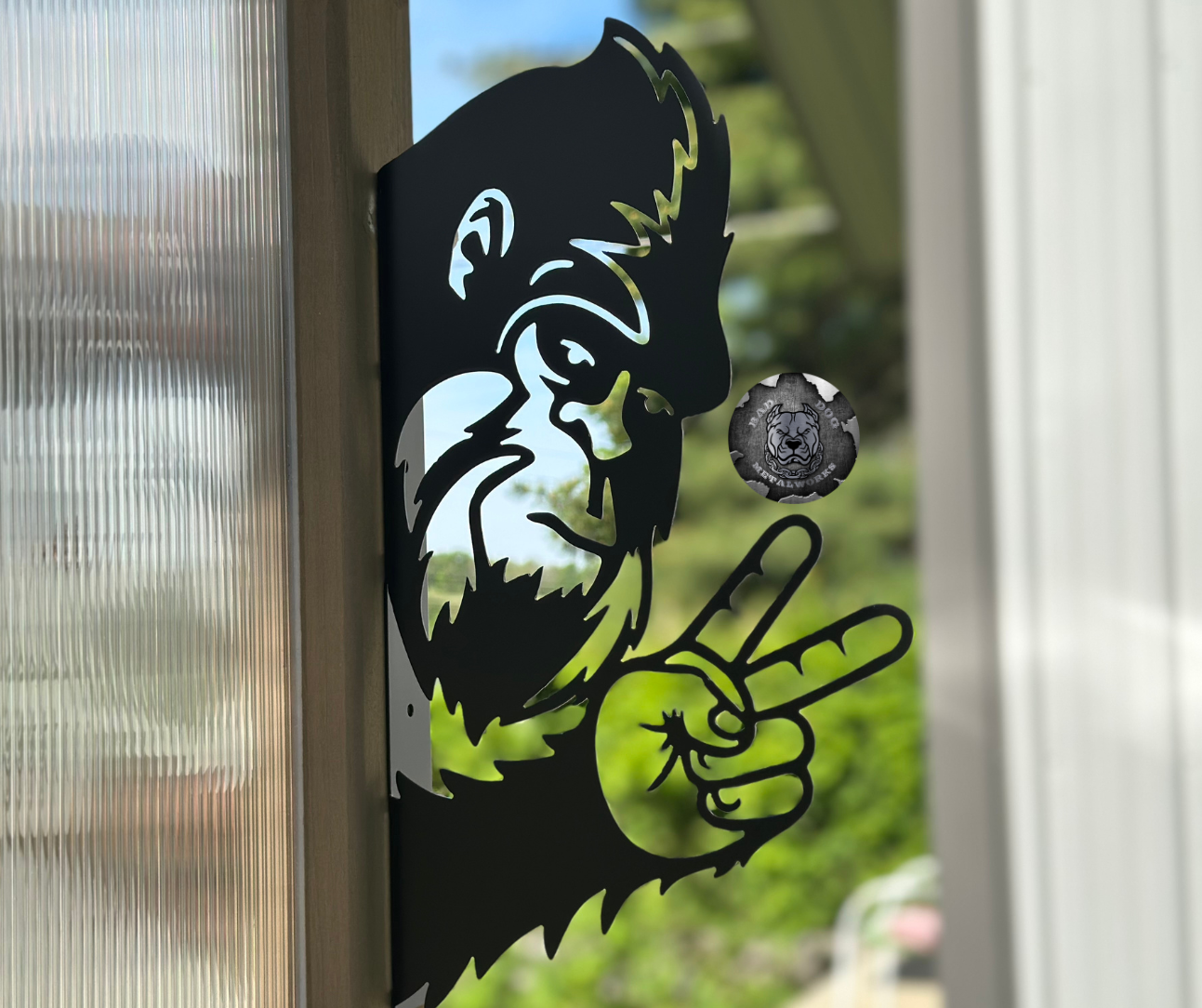 Peeking Bigfoot Peace Sign
