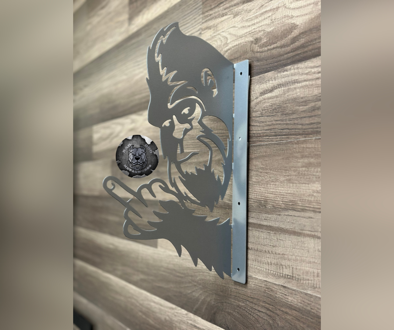 Peeking Bigfoot Flipping Off