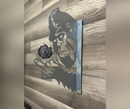 Peeking Bigfoot Middle Finger
