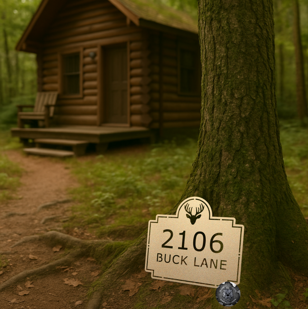 Deer Address Plaque