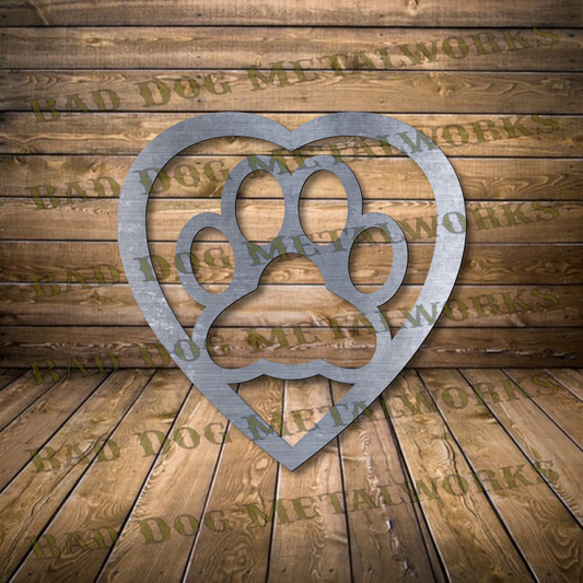 Dog and Cat Paw Hearts - Dxf and Svg