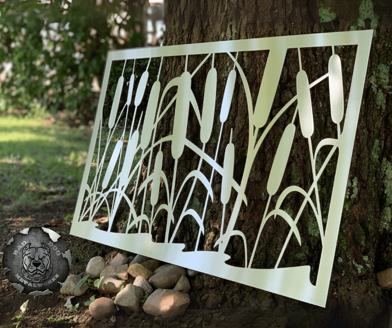 Cattail Privacy Panel Metal Art