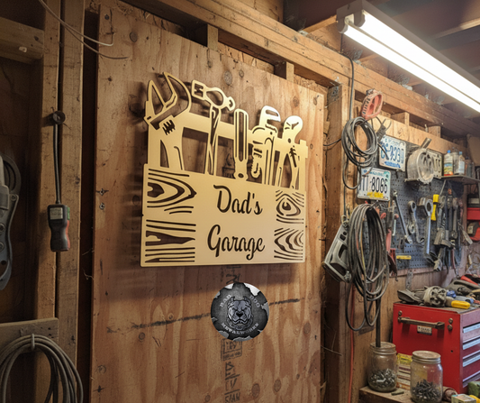Dad's Garage Toolbox - Metal Man Cave Decor