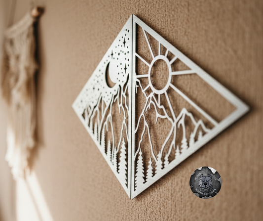 Day and Night Mountain Landscape