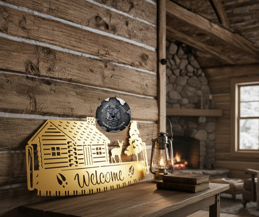 Deer Cabin Welcome Saw
