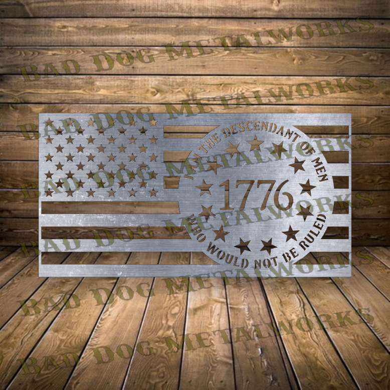 I Am the Descendant of Men Who Would Not Be Ruled American Flag - Dxf and Svg
