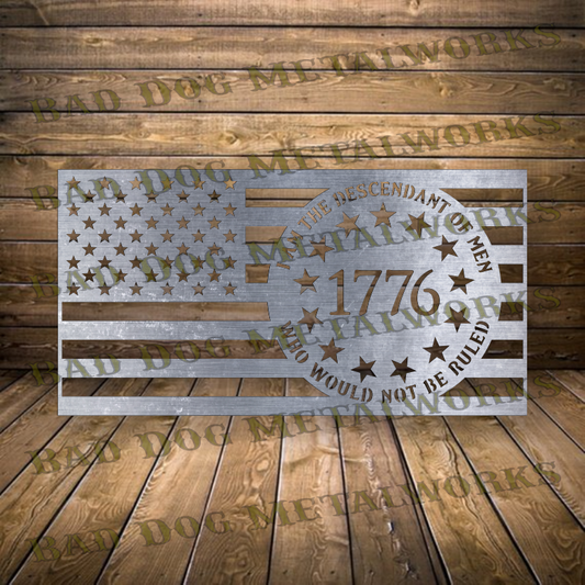 I Am the Descendant of Men Who Would Not Be Ruled American Flag - Dxf and Svg