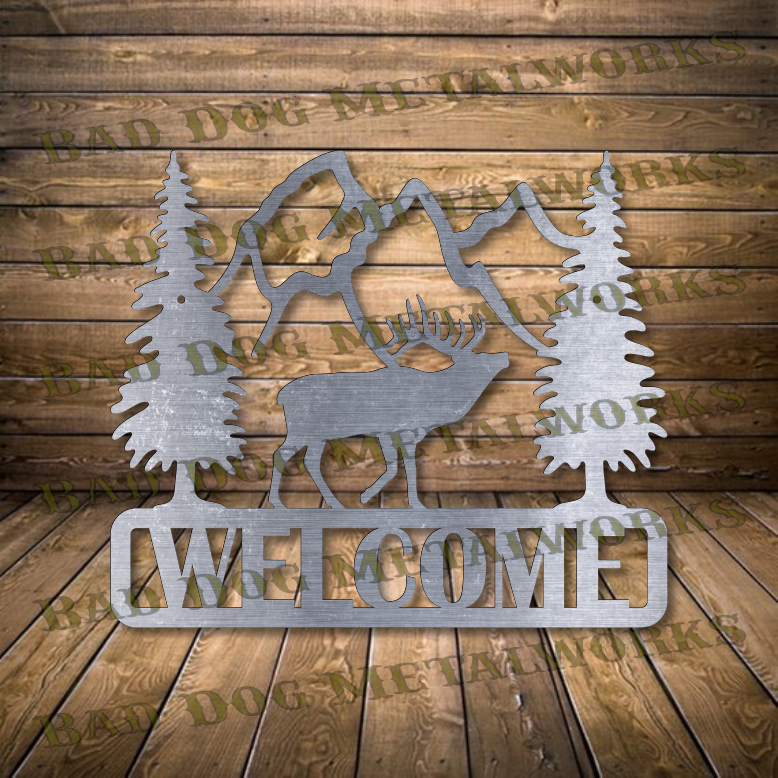 Elk Welcome Plaque - Dxf and Svg