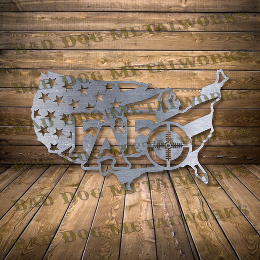 FAFO Waving USA Flag - Dxf and Svg