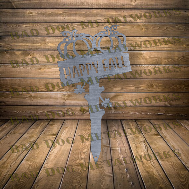 Happy Fall Garden Stake - Dxf and Svg