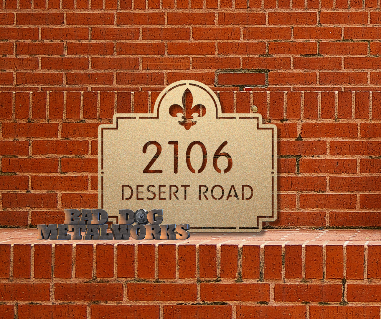 Fleur De Lis Address Plaque