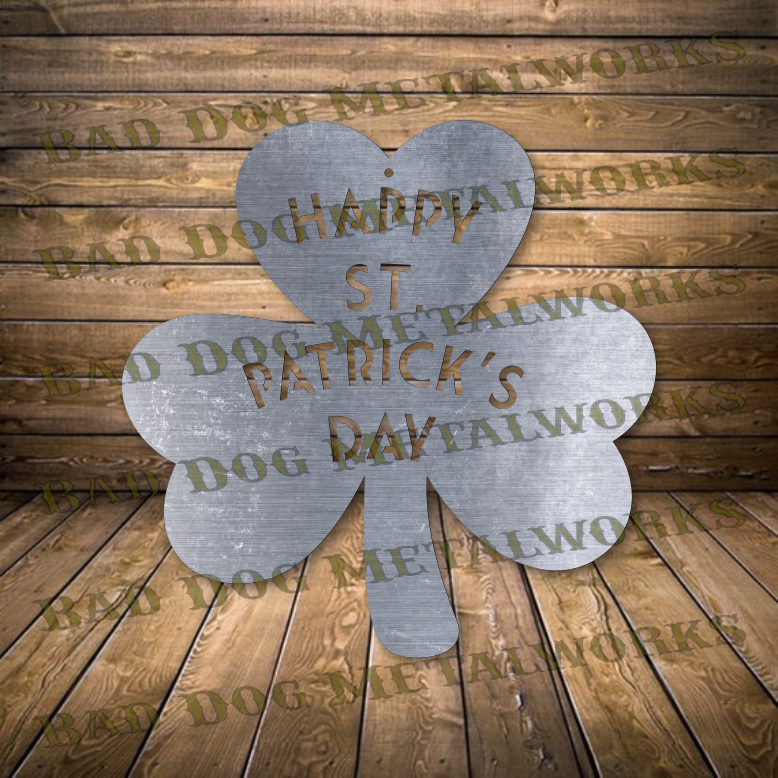 Happy St. Patick's Day Shamrock - Dxf and Svg