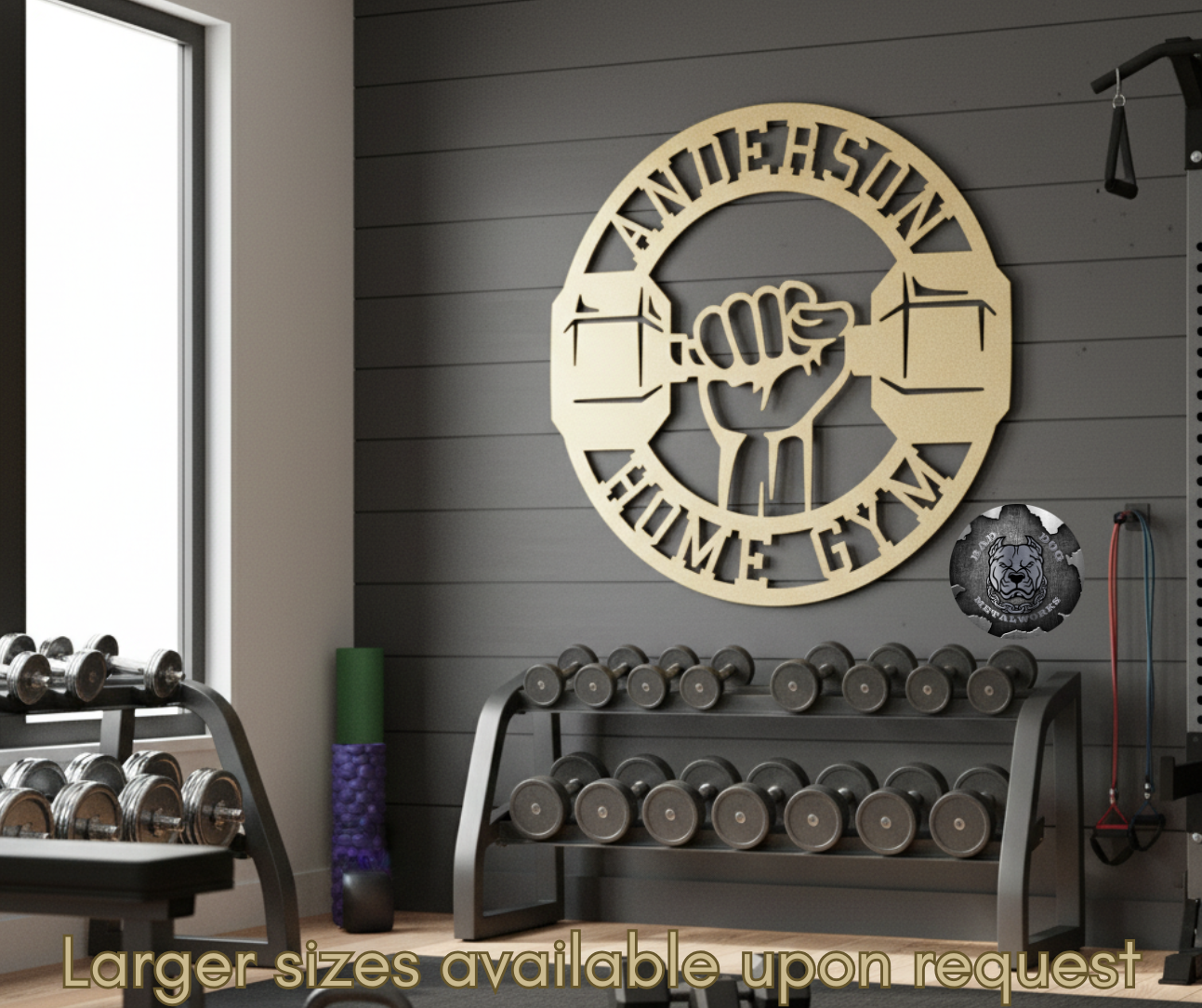 Personalized Home Gym Dumbbell Monogram