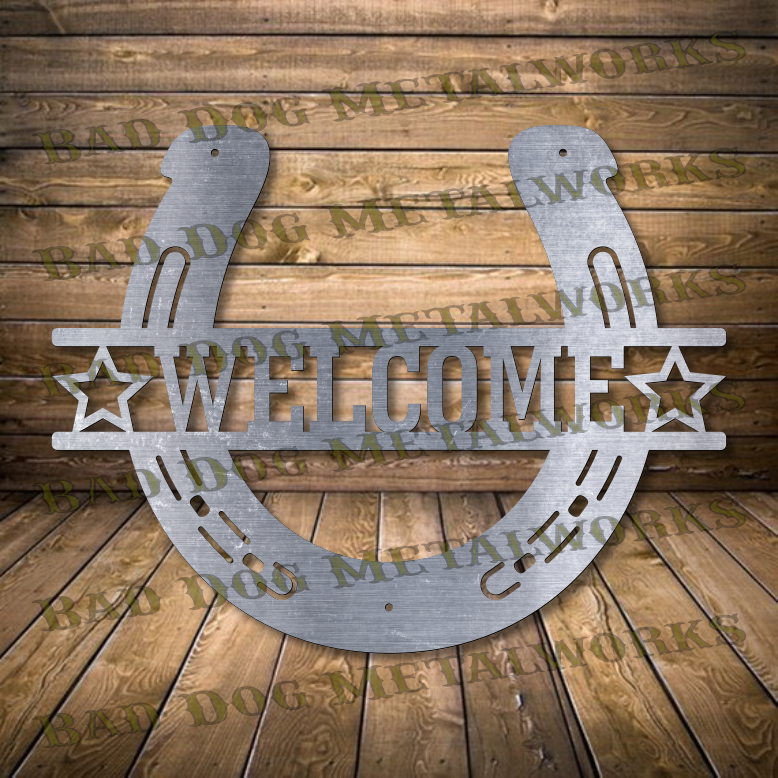 Welcome Horseshoe - Dxf and Svg