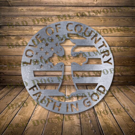Love of Country, Faith in God - Dxf and Svg