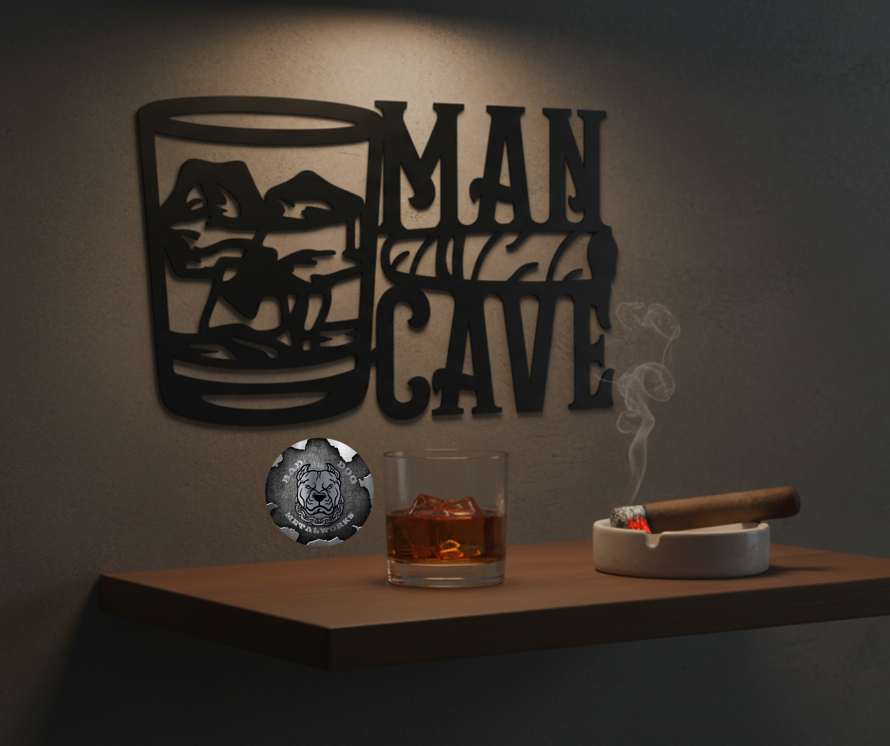 Man Cave Cigar and Bourbon
