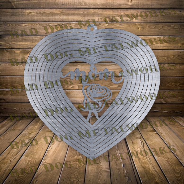 Mom Heart Wind Spinner - Svg and Dxf