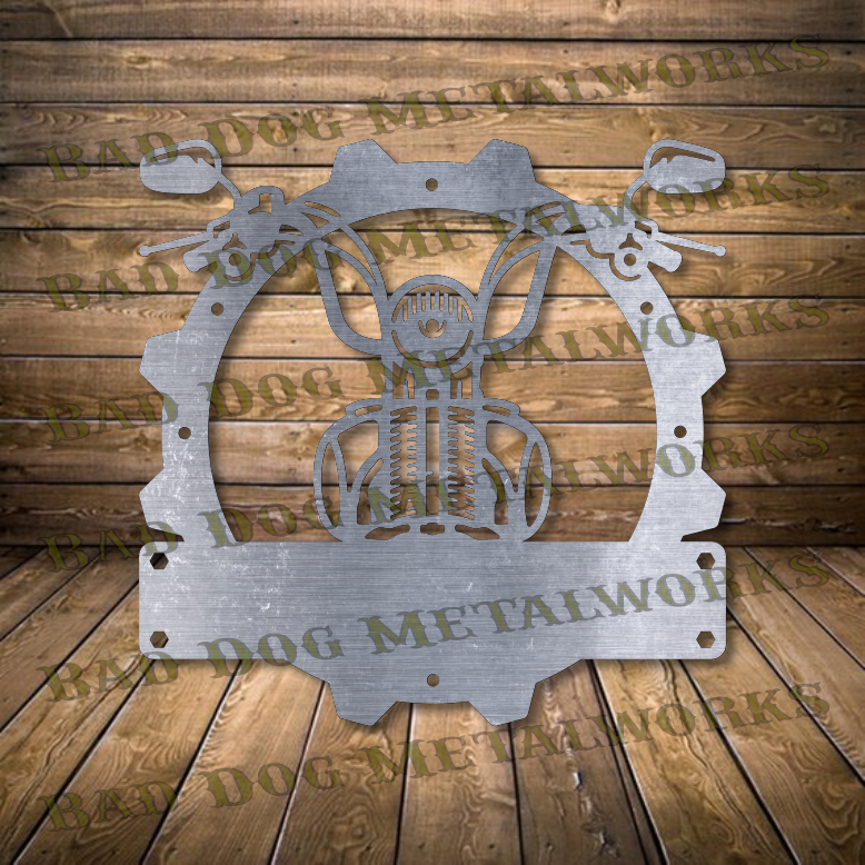 Motorcycle Gear Monogram - Dxf and Svg