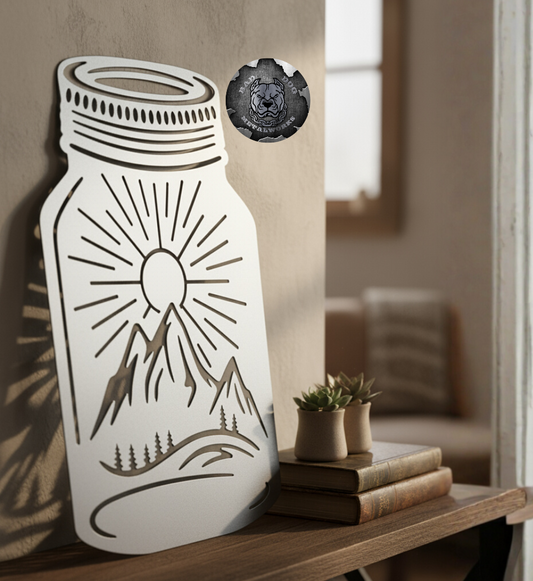Mountain Scene Mason Jar