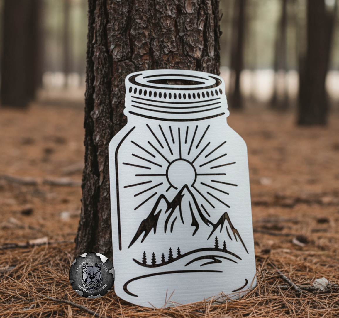 Mountain Scene Mason Jar