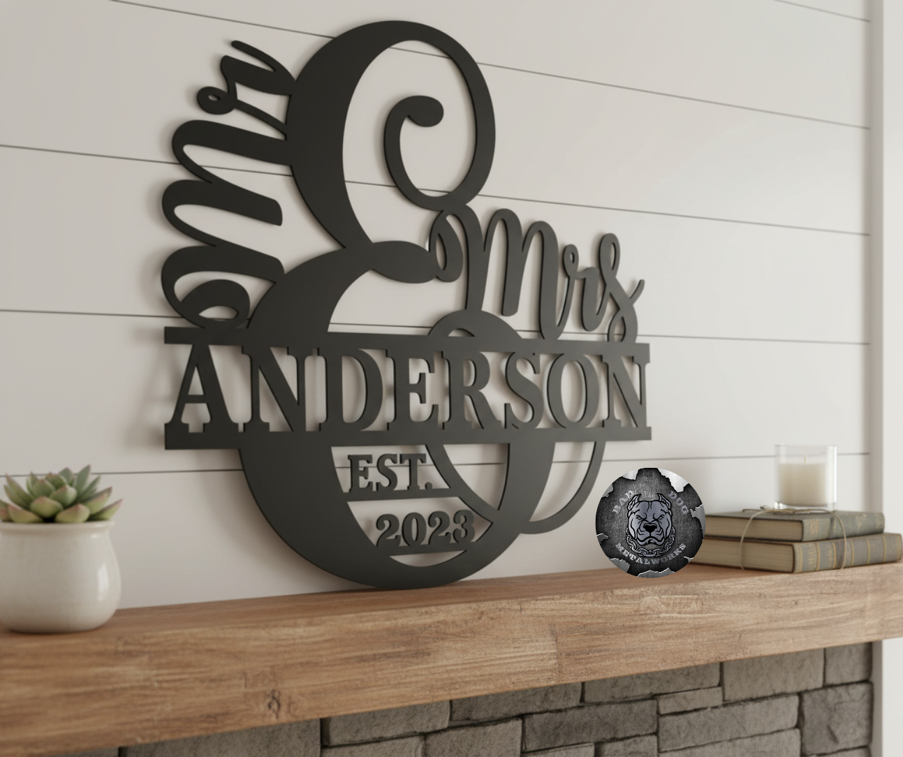 Mr. & Mrs. Personalized Monogram with Established Date
