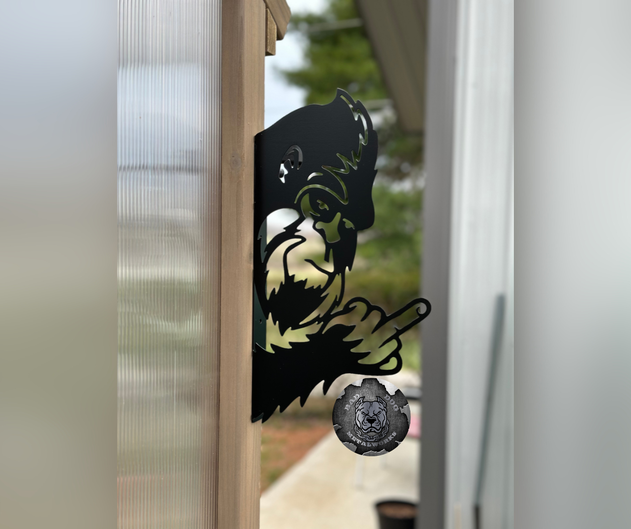 Peeking Bigfoot Middle Finger