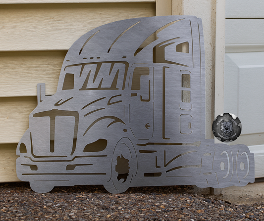 Semi-Tractor Metal Art