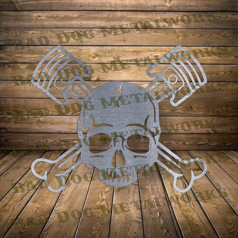 Skull and Crossbones Pistons - Dxf and Svg