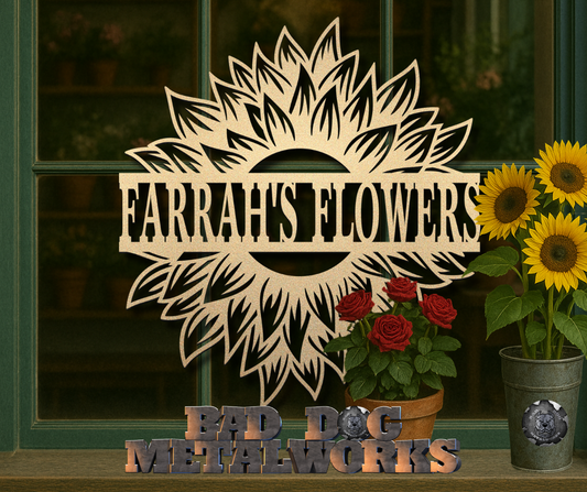 Split Sunflower Monogram