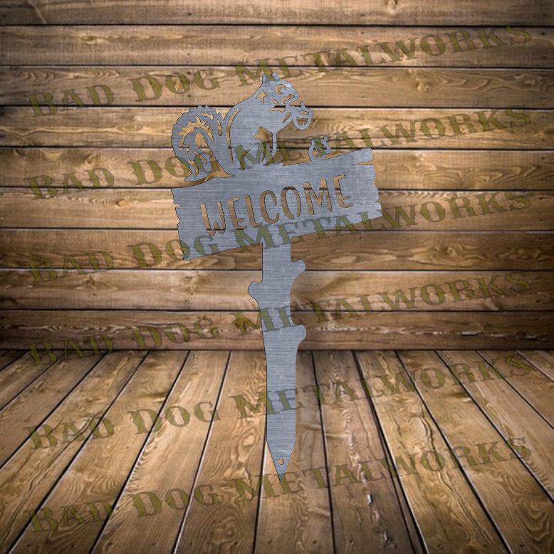 Squirrel Welcome Stake - Dxf and Svg