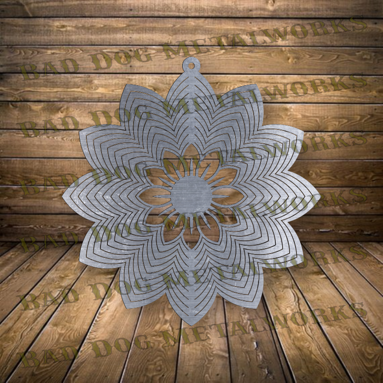 Sunflower Shaped Sunflower Wind Spinner - Svg and Dxf