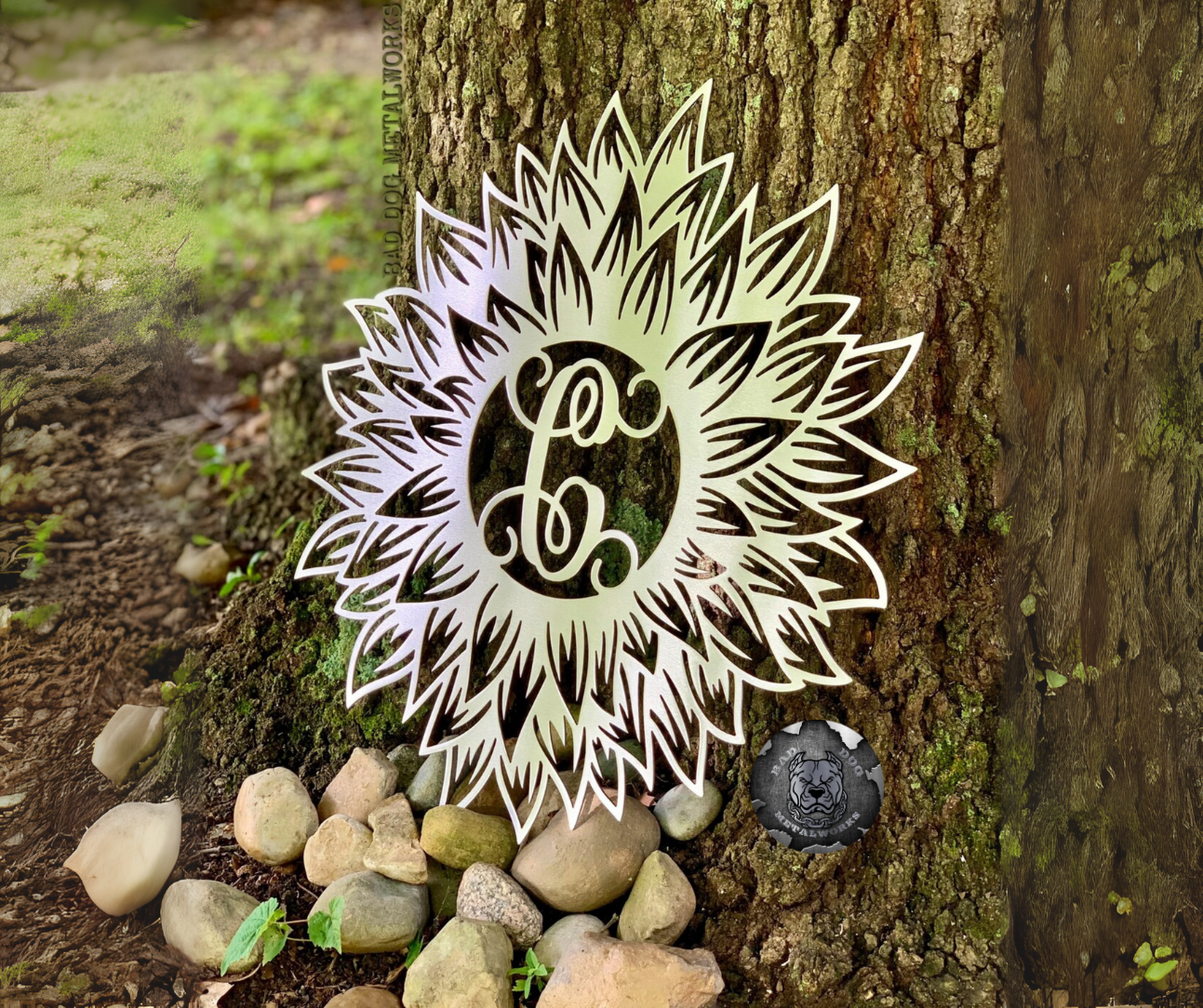Sunflower Initial Monogram