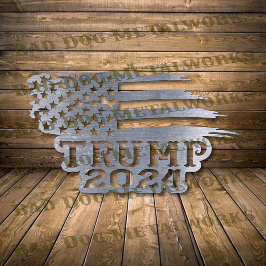 Trump 2024 Tattered Flag - Dxf and Svg