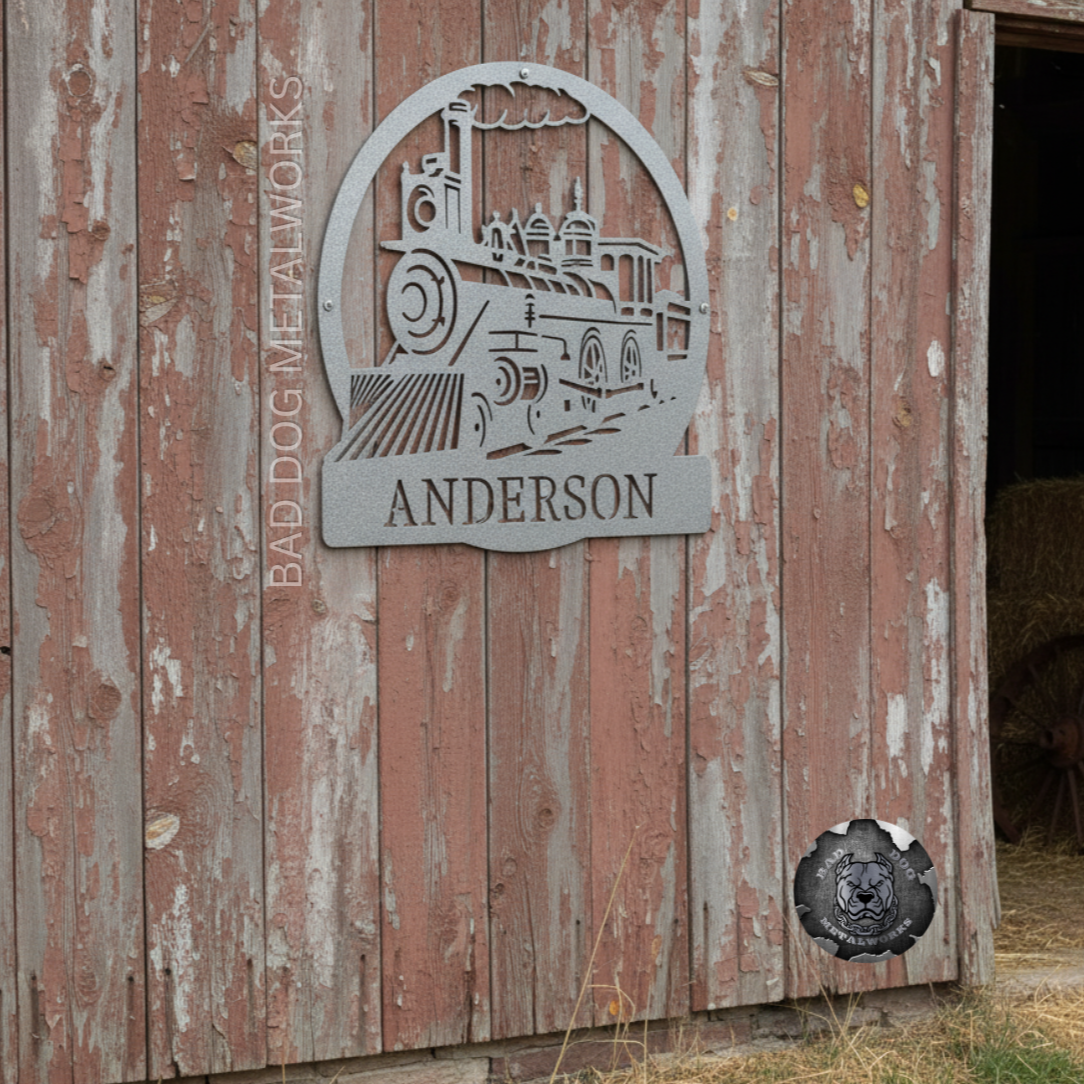 Steam Engine Train Monogram