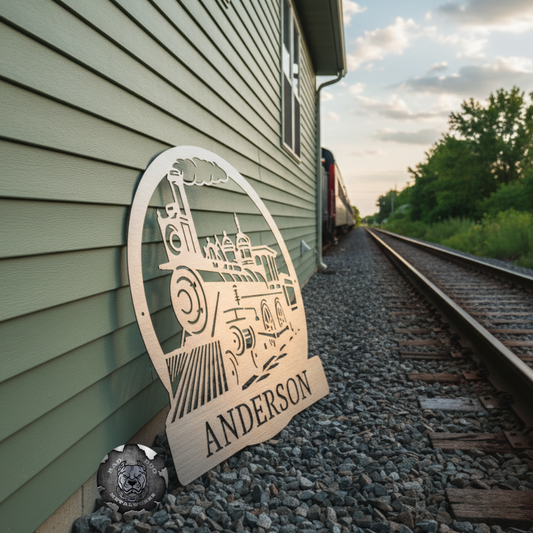 Steam Engine Train Monogram