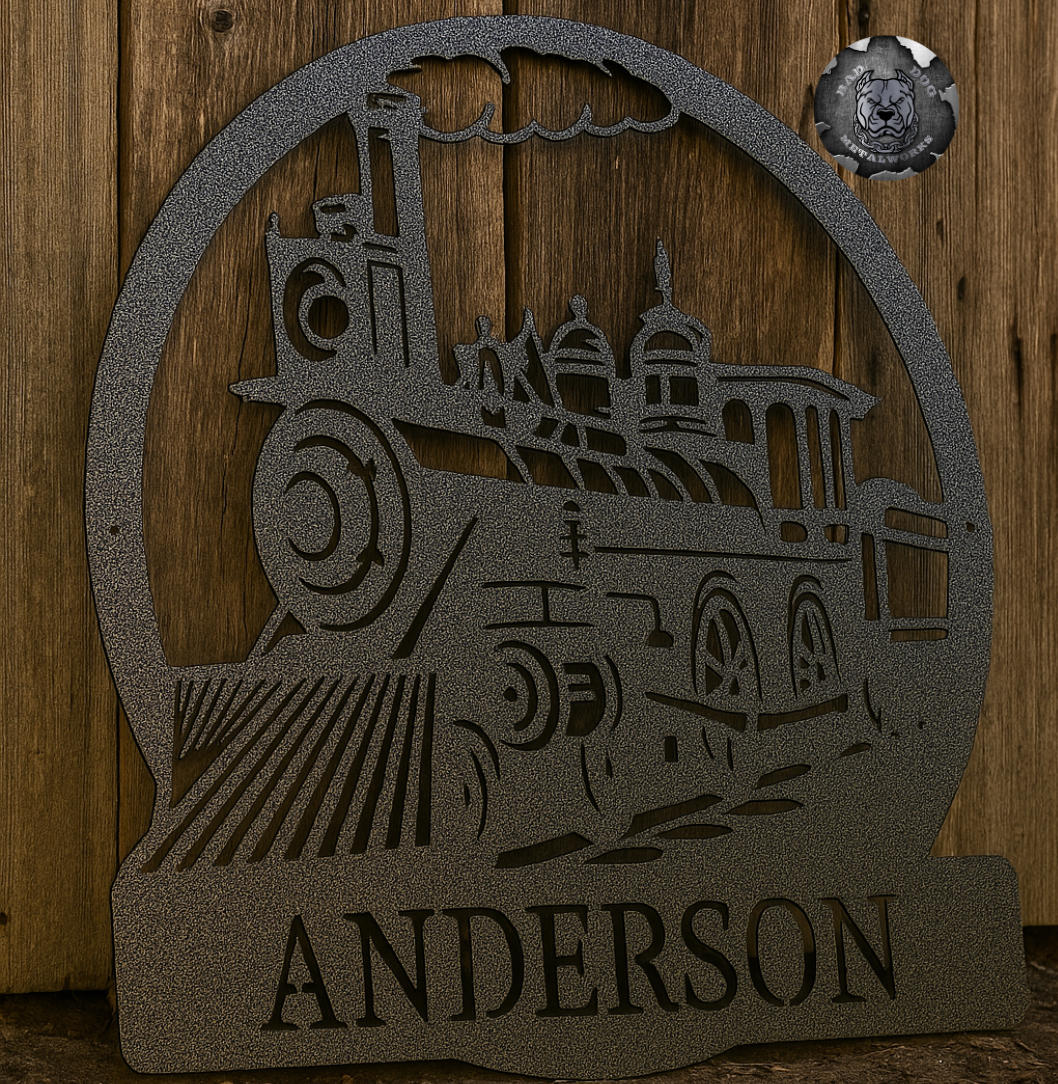 Steam Engine Train Monogram