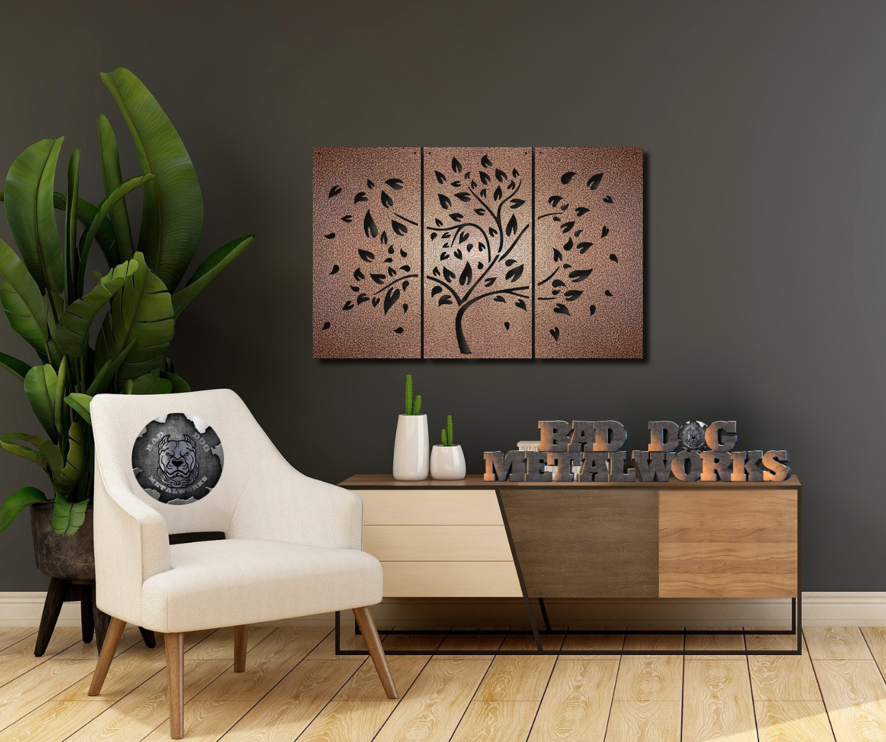Three Tree Panel Art